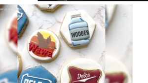 Cookies with Delaware County-themed designs by Chrissy Pascua-Povey.
