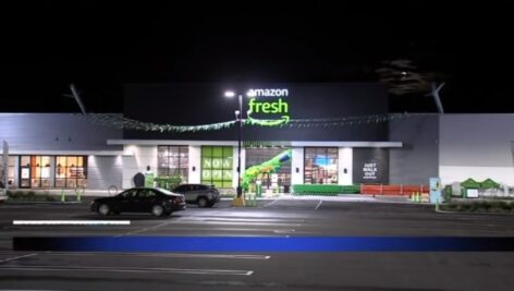 The outside of the new Broomall Amazon Fresh store before it opened Sept. .8.