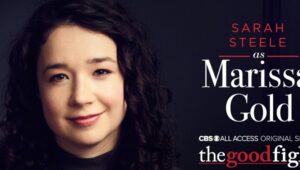 A Twitter promotion for Sarah Steele's character on The Good Fight when it was on CBS All Access