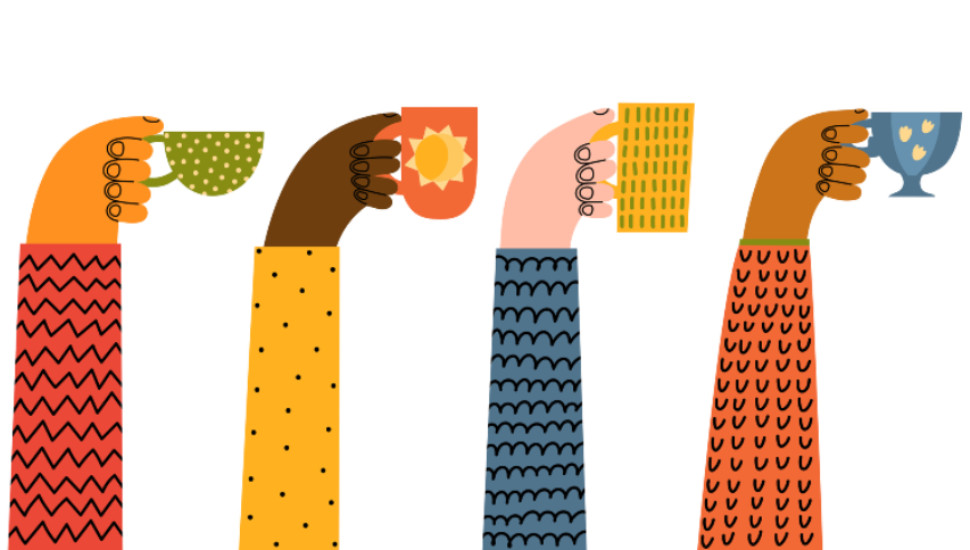 hands with mugs