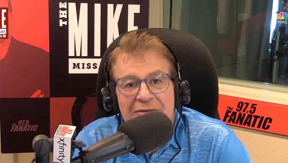 Mike Missanelli in front of mic