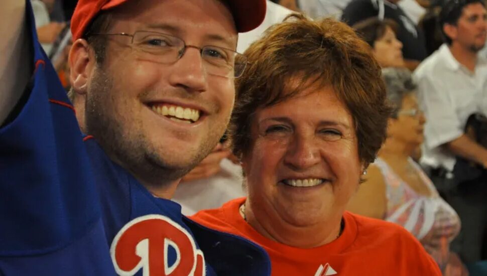 Chris Richman and his mother, Angela Richman, at Roy Halladay's perfect game on May 29, 2010