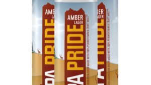 The label for PA Pride 8.0, an amber lager from Deer Creek Malthouse
