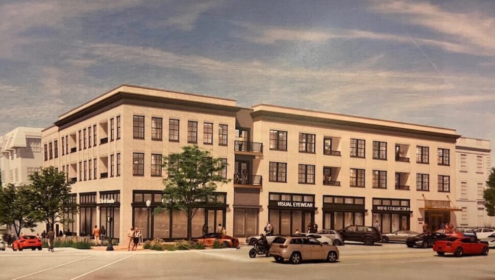 Rendering of redevelopment along Lancaster and Louella Ave