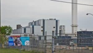 The Covanta incinerator, a waste-to-energy facility in Chester