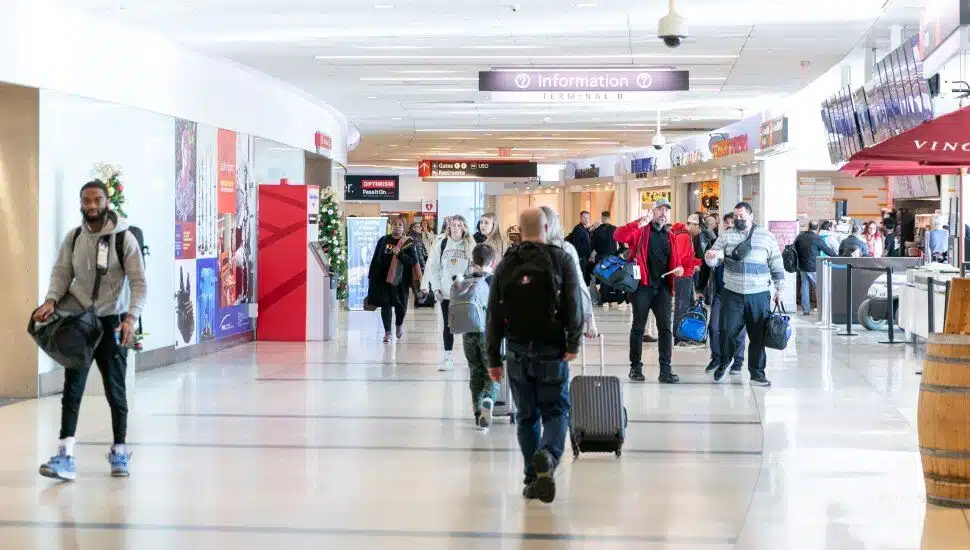 travelers at Philadelphia International Airport