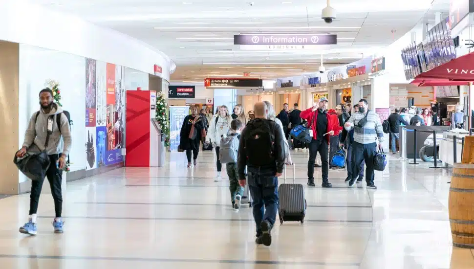 travelers at Philadelphia International Airport
