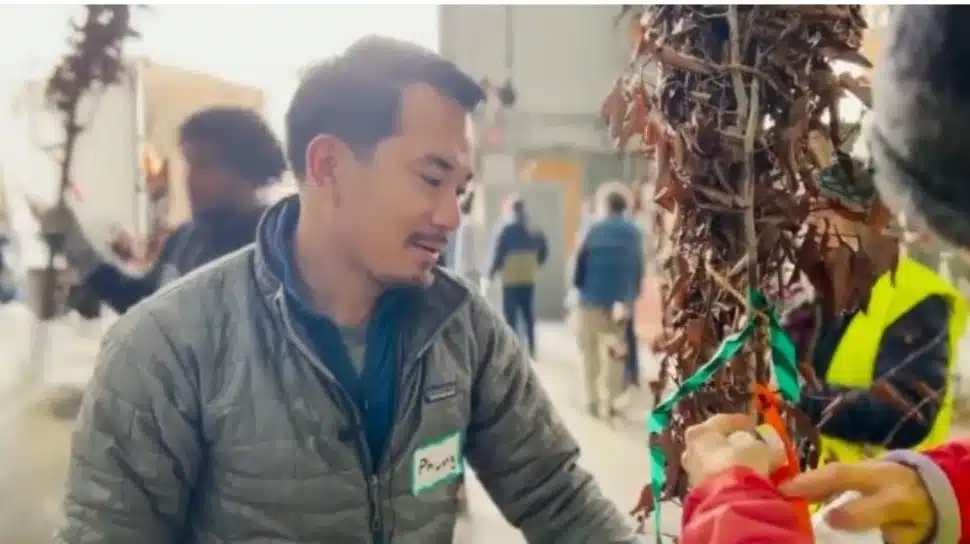 Loading up a tree for planting at a Navy Yard warehouse
