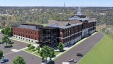 A rendering showing an aerial view of the new DCCC southeast campus at the former Prendergast High School