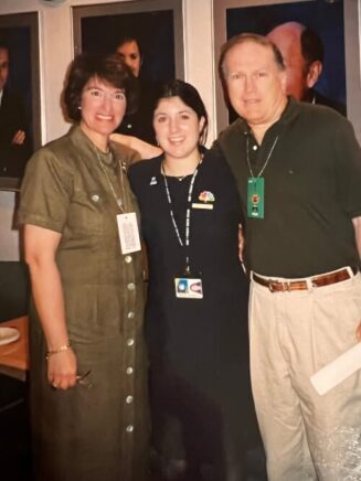Elyse Lupin with her parents at NBC.