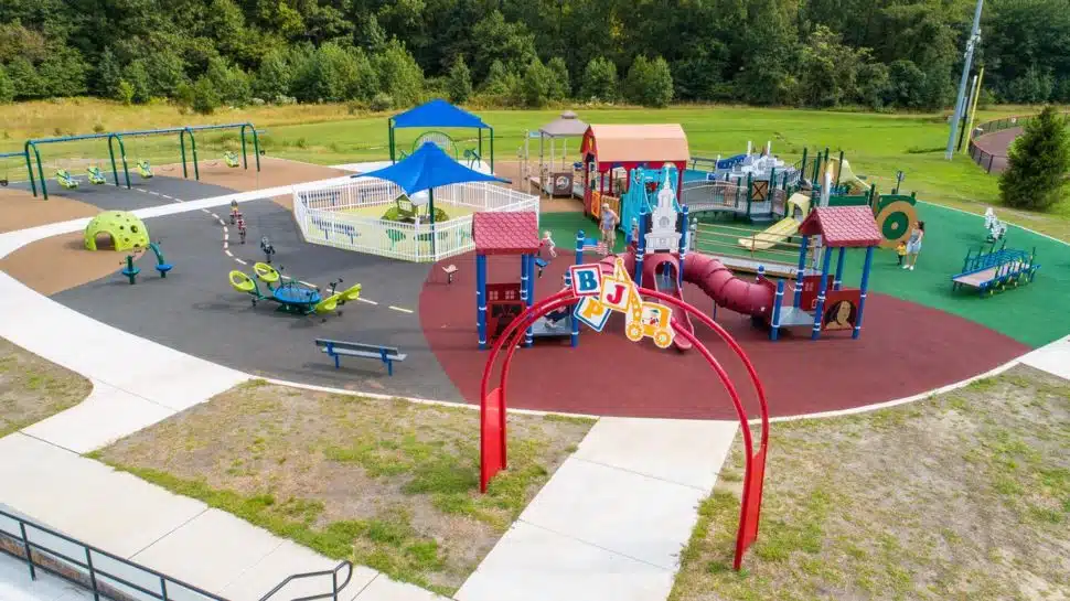 A community playground with equipment