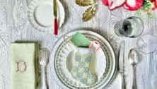 A holiday table setting designed by Eddie Ross of Wayne