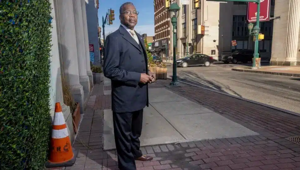 Chester Mayor Thaddeus Kirkland in Chester's business district