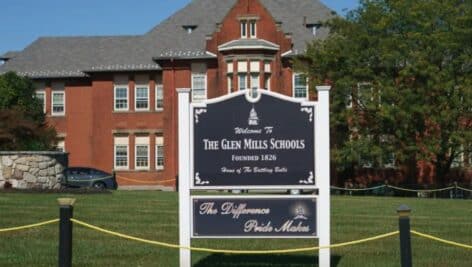 The exterior of Glen Mills School in Glen Mills