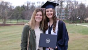 Madison Michael received a bachelor's degree in business at Penn State Brandywine's commencement ceremony on Dec. 17. Her sister and fellow Brandywine student, Erin, is scheduled to graduate in 2023.