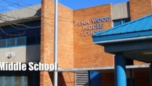 The outside of Penn Wood Middle School in Darby Borough