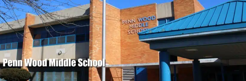 The outside of Penn Wood Middle School in Darby Borough