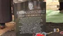 The new headstone for Joseph Augustus Zarelli at Ivy Hill Cemetery in Philadelphia