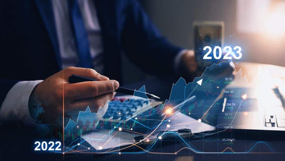 graphic of businessman success in 2023