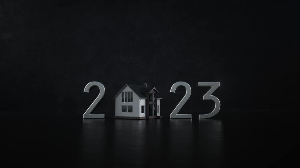 Illustration of a home embedded within the year "2023".
