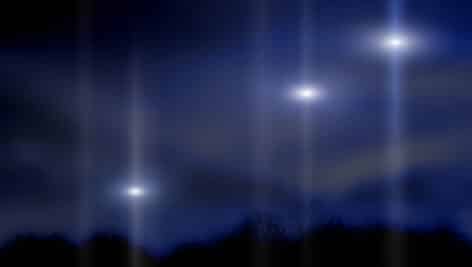 Glowing unidentified objects in the night sky