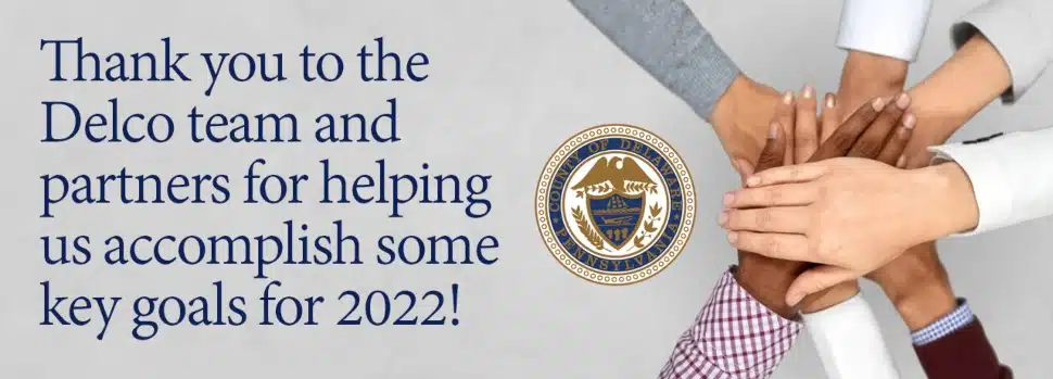 A thank you poster from Delaware County Council for 2022 successes