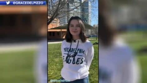 Grace Del Pizzo, a Delaware County native and a sophpomore at Arizona State University narrates a video she created for Eagles fans coming to the Super Bowl in Glenside
