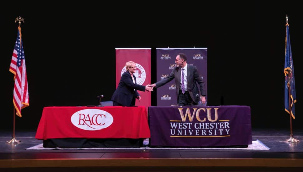 Reading Area Community College President Dr. Susan Looney and West Chester University President Dr. Chris Fiorentino.