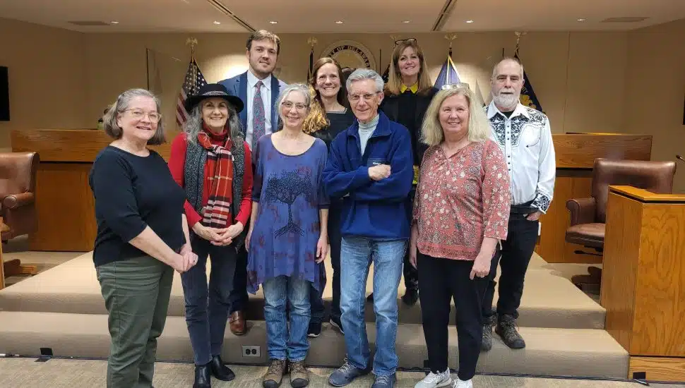 Members who negotiated the agreement with Broomall's Lake Country Club are (from left, bottom row) Linda Emory, interim president, Friends of Glen Providence Park; Marica Tate, vice president, Friends of Glen Providence Park; Robin Lasersohn, co-founder, Keep Media Green; George Tate, member, Friends of Glen Providence Park;, Lisa Johnson, board member, Friends of Glen Providence Park (form left, top row) Kevin Madden, Delaware County Council member; Stephanie Gaboriault, founding president, Friends of Glen Providence Park; Elaine Paul Schaefer, Delaware County Council member, Terry Rumsey, co-founder, Keep Media Green.