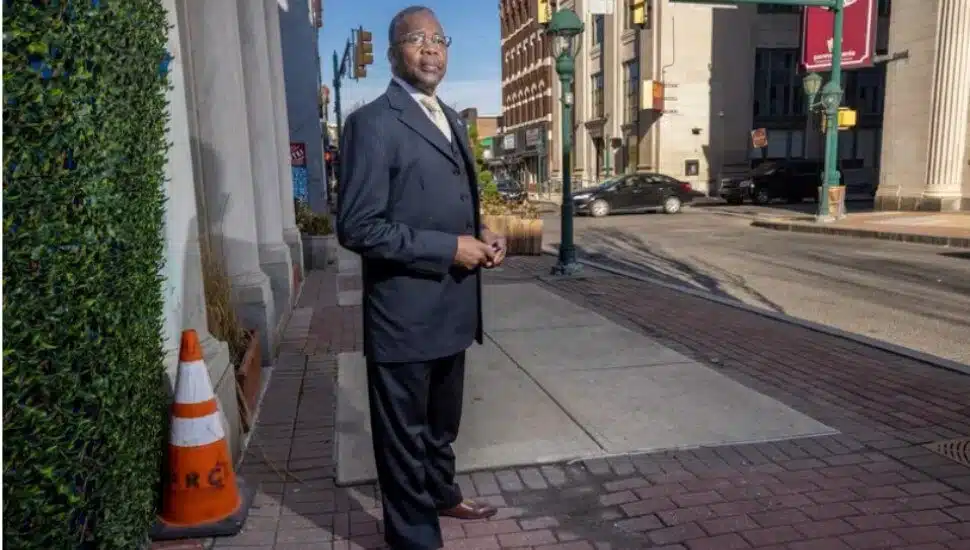 Chester Mayor Thaddeus Kirkland in Chester's business district