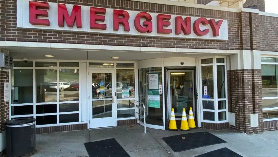 The closed emergency room at Delaware County Memorial Hospital