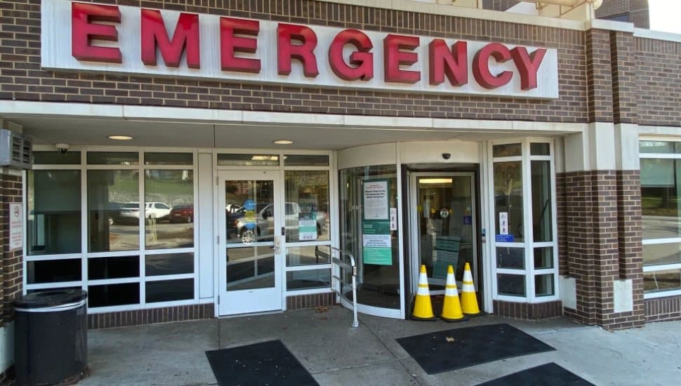 The closed emergency room at Delaware County Memorial Hospital