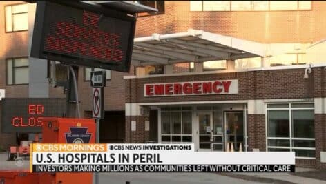 The closed emergency room at Delaware County memorial Hospital in Drexel Hill