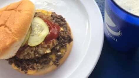 A Charlie's Hamburger hamburger