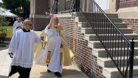 The Most Rev. Nelson J. Pérez, archbishop of Philadelphia, blesses and dedicates Saint Joseph Place.