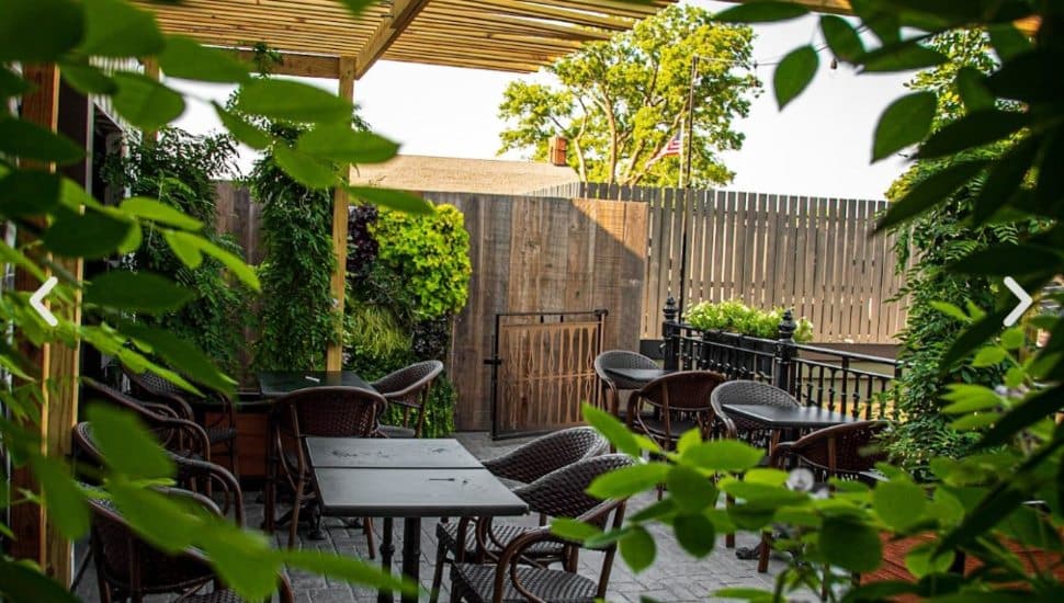 Surrounded by nature at this outdoor table at Idlewild Restaurant in Media.