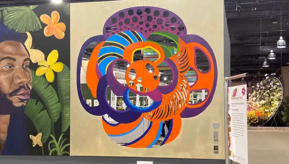 Irregular's mirrored mural featured at the Philadelphia Flower Show