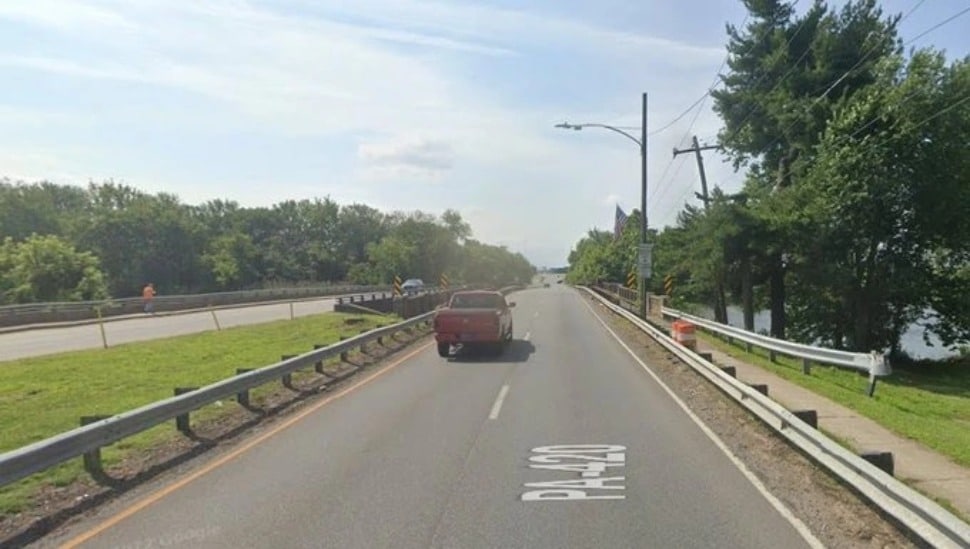 A photo issued by PennDOT late last year of the southbound Route 420 bridge