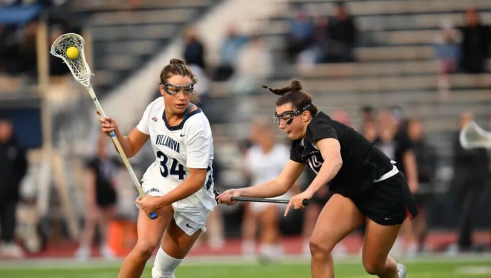 Sydney Pappas on the lacrosse field during a game.
