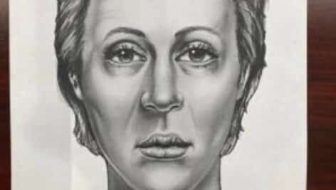 An artist's sketch of the missing woman from the time her remains were found.