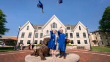 Widener School of Nursing graduates Emma Reilly and Vincent Marinaro celebrated earning their degrees.