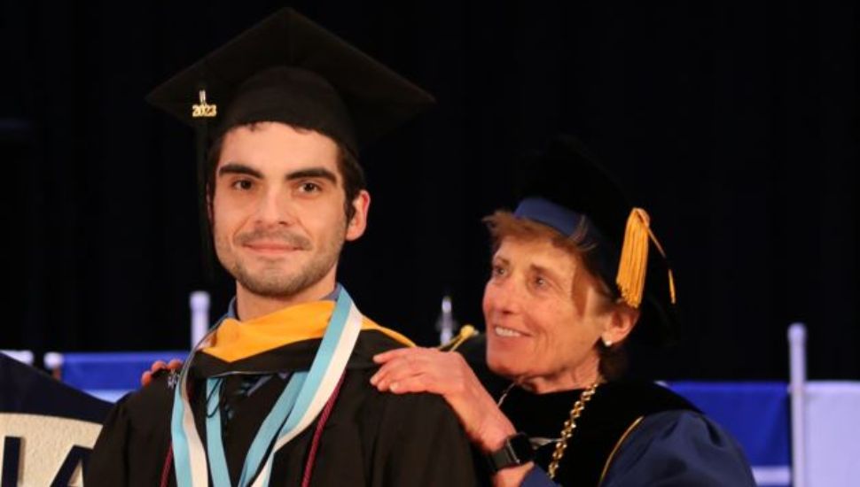 David Crowell with President Barbara Lettiere