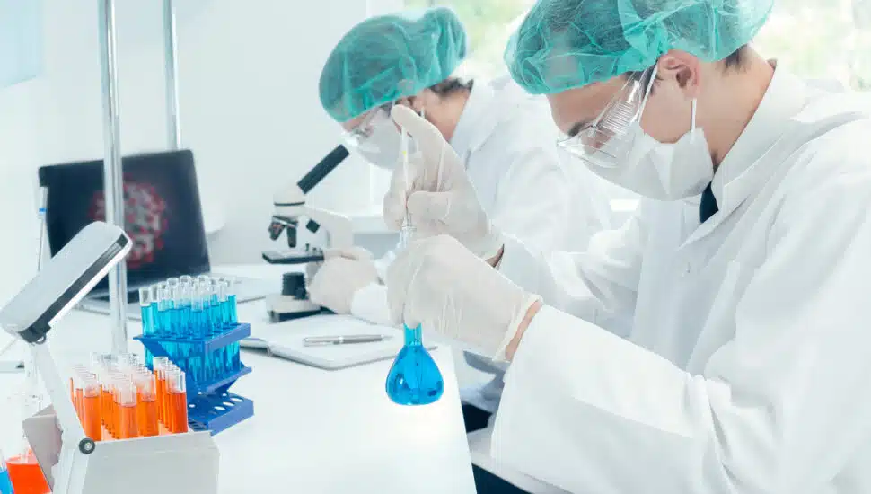 Scientists performing medical research