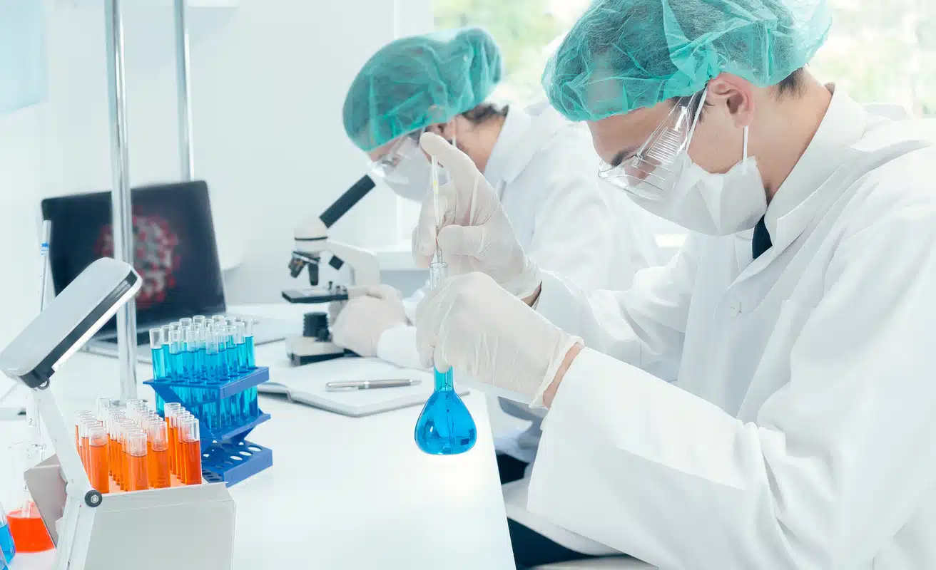 Scientists performing medical research