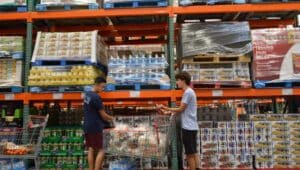 Food4Philly cofounders Ethan Chen (left) and Zaid Salaria (right) shopping for food at a Costco in September 2022
