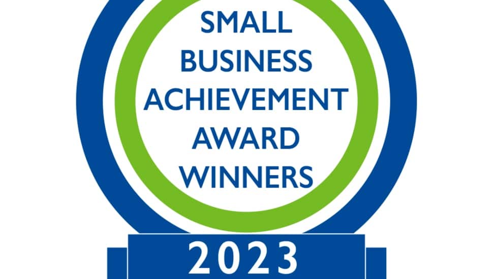 The logo for the SCORE Small Business Achievement Award Winners for 2023.