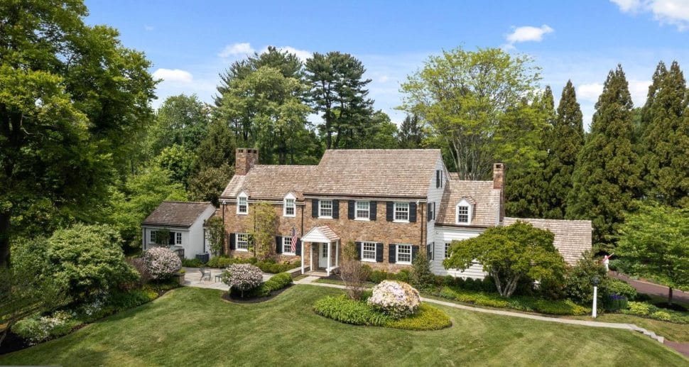 The manor home for sale at 416 Boxwood Road in Bryn Mawr.