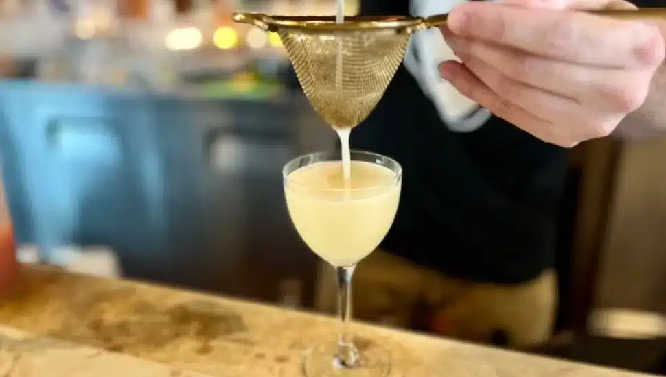 The You Drivin' Me Caprese cocktail at Two Fourteen in Media.