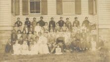 A group of Native American children at a Quaker-run boarding school.