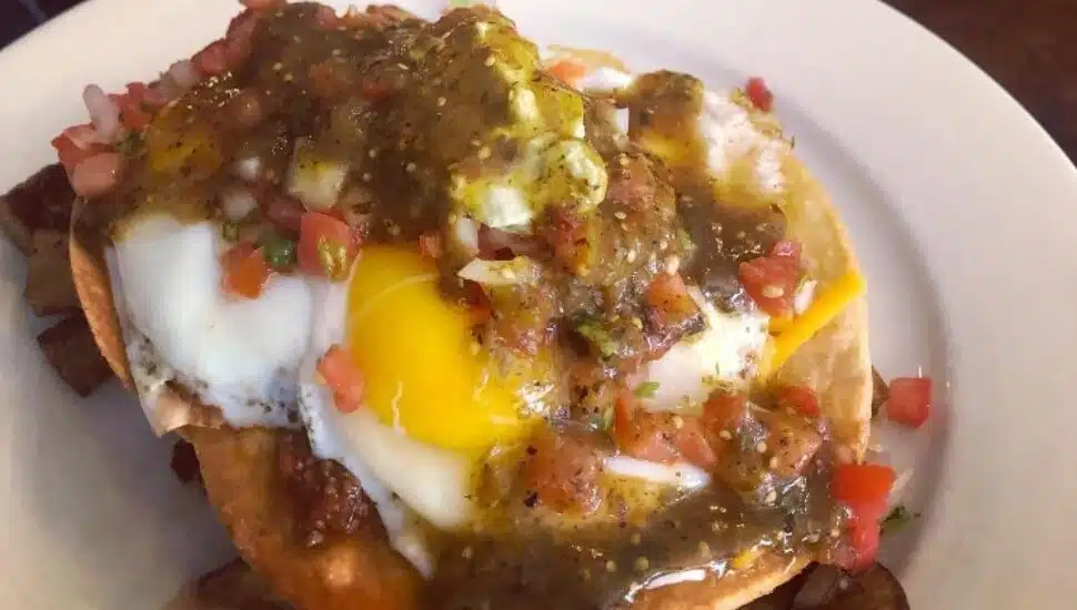 A tasty huevos rancheros brunch dish from Bittersweet Kitchen in Media.